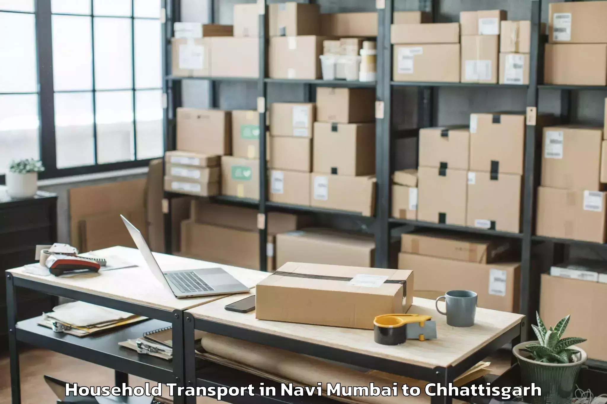 Hassle-Free Navi Mumbai to Mainpat Household Transport